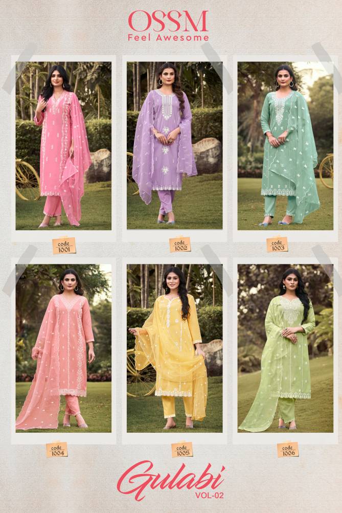Gulabi Vol 02 By Ossm Pure Cotton Embroidery Kurti With Bottom Dupatta Wholesale Shop In Surat